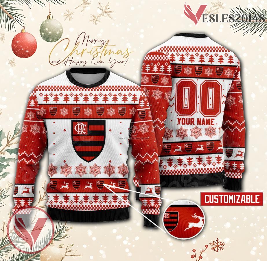 CR Flamengo RJ Custom Ugly Christmas Sweater, Unique Gift For Fans - Vesles2014s
