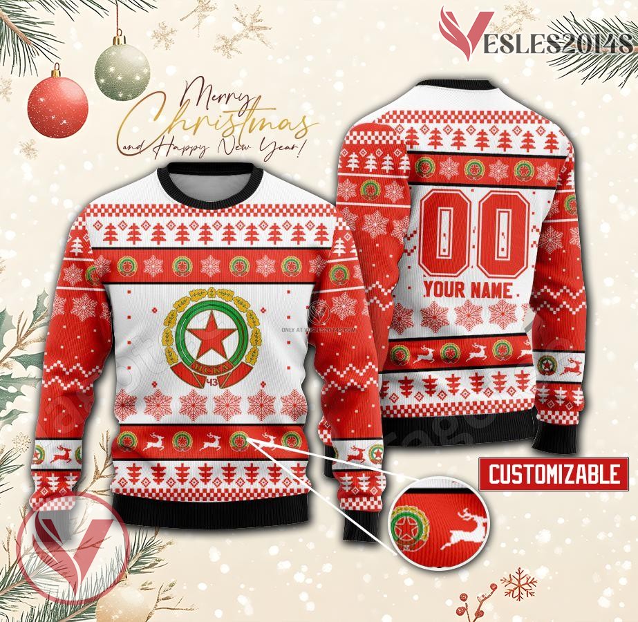 CSKA Sofia Custom Ugly Christmas Sweater, Unique Gift For Fans - Vesles2014s