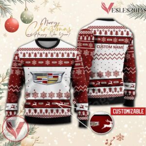 Cadillac Logo Personalized Ugly Christmas Sweater, Unique Gift For Fans - Vesles2014s