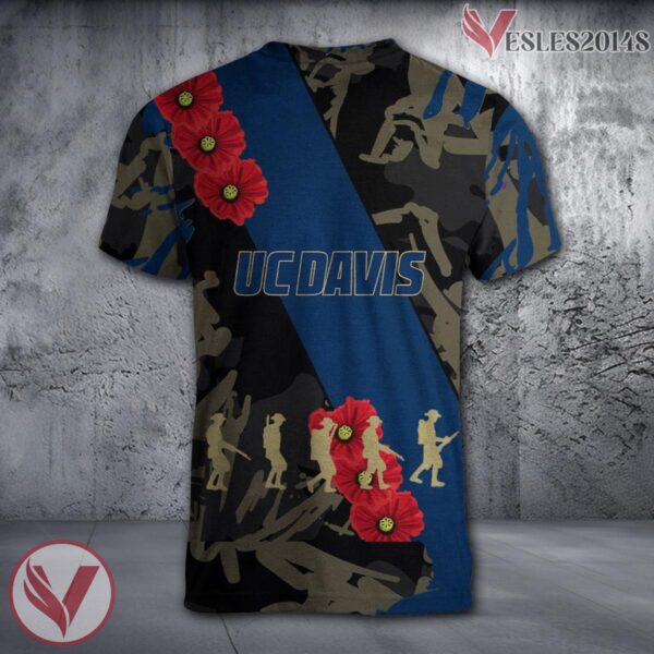 California Davis Aggies NCAA With Red Poppy Flower 3D Shirt, Unique Gift For Fans - Vesles2014S 1