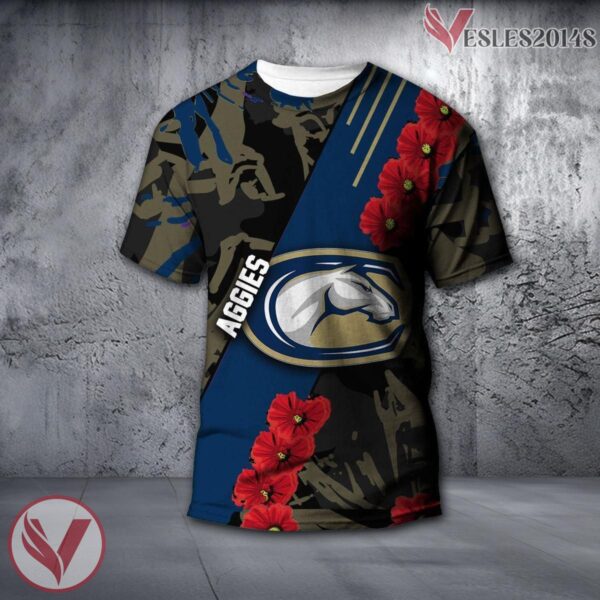 California Davis Aggies NCAA With Red Poppy Flower 3D Shirt, Unique Gift For Fans - Vesles2014S