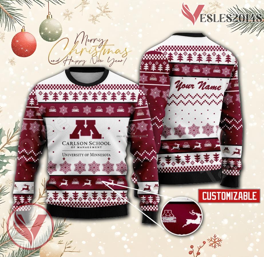 Carlson School of Management Personalized Ugly Christmas Sweater, Unique Gift For Fans - Vesles2014s