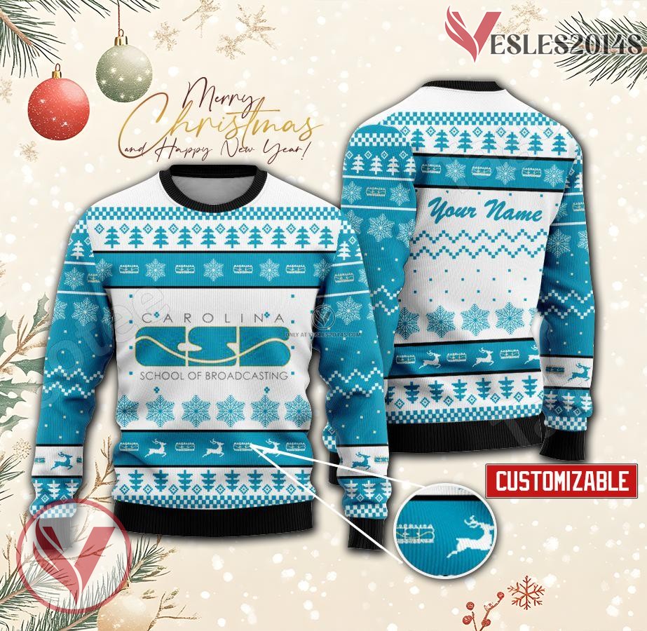 Carolina School of Broadcasting Custom Ugly Christmas Sweater, Unique Gift For Fans - Vesles2014s
