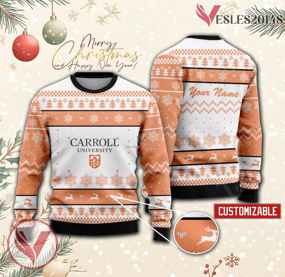 Carroll University Custom Ugly Christmas Sweater, Unique Gift For Fans - Vesles2014s