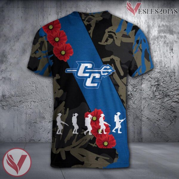 Central Connecticut Blue Devils NCAA With Red Poppy Flower 3D Shirt, Unique Gift For Fans - Vesles2014S 1