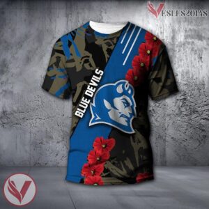 Central Connecticut Blue Devils NCAA With Red Poppy Flower 3D Shirt, Unique Gift For Fans - Vesles2014S