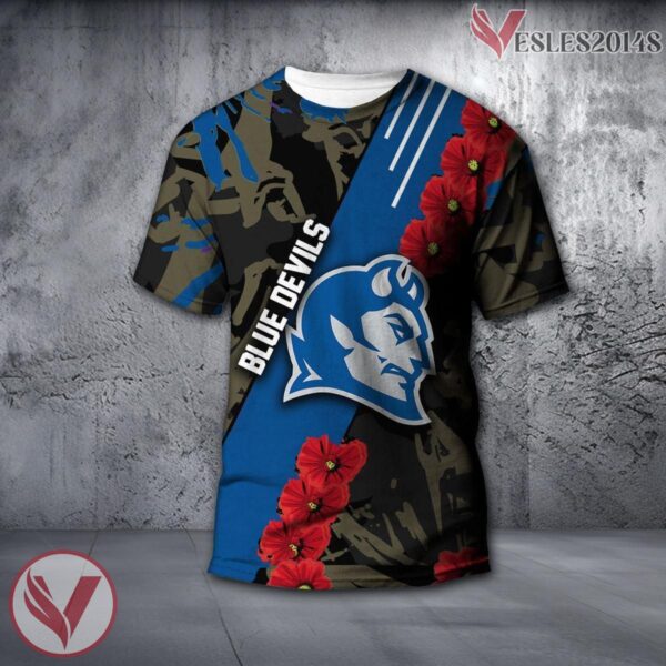 Central Connecticut Blue Devils NCAA With Red Poppy Flower 3D Shirt, Unique Gift For Fans - Vesles2014S