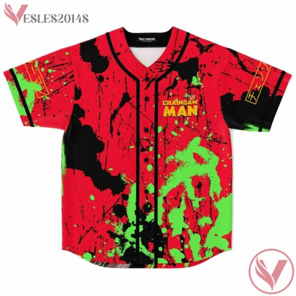 Chainsaw man Pochita gang rave Baseball Jersey - Vesles2014s 1