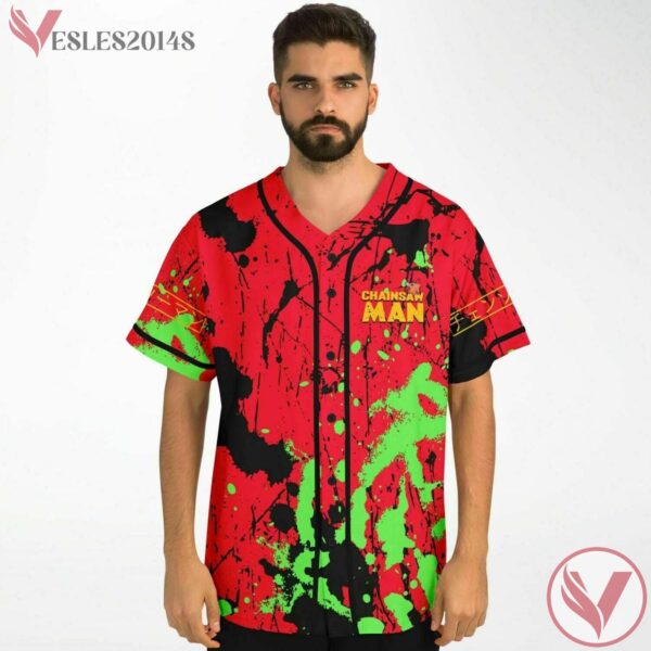 Chainsaw man Pochita gang rave Baseball Jersey - Vesles2014s 2