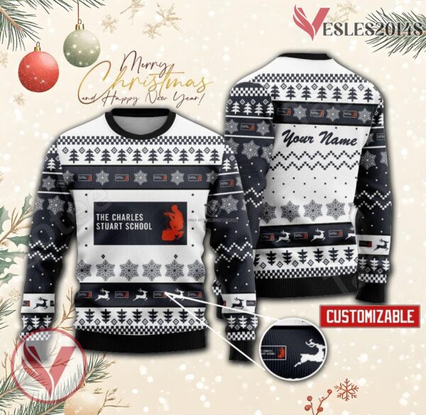 Charles Stuart School of Diamond Setting Logo Custom Ugly Christmas Sweater, Unique Gift For Fans - Vesles2014s