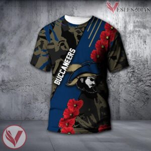 Charleston Southern Buccaneers NCAA With Red Poppy Flower 3D Shirt, Unique Gift For Fans - Vesles2014S