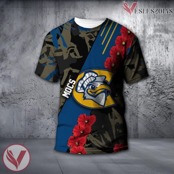 Chattanooga Mocs NCAA With Red Poppy Flower 3D Shirt, Unique Gift For Fans - Vesles2014S