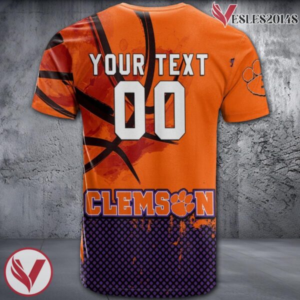 Clemson Tigers Basketball Grunge Pattern Unique Personalized T Shirts - Vesles2014S 1