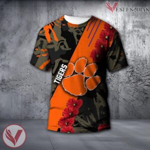 Clemson Tigers NCAA With Red Poppy Flower 3D Shirt, Unique Gift For Fans - Vesles2014S