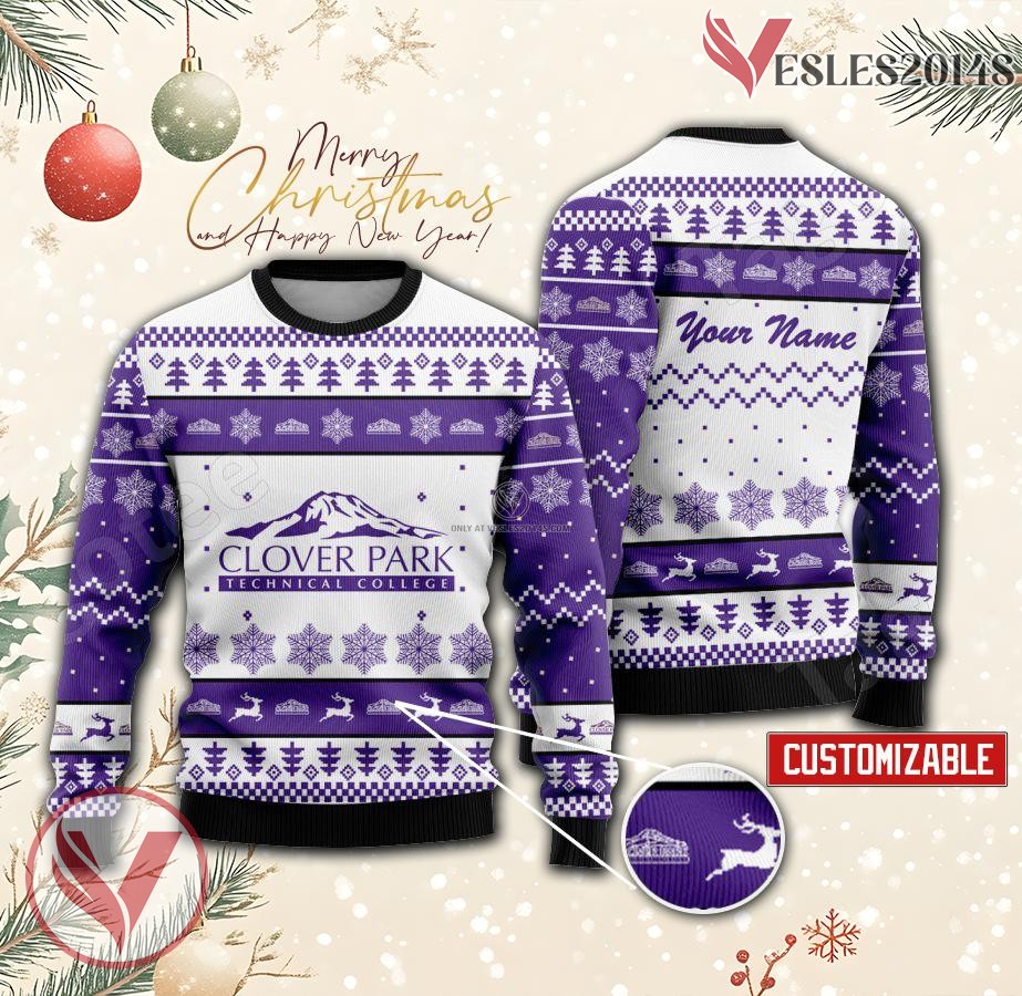 Clover Park Technical College Custom Ugly Christmas Sweater, Unique Gift For Fans - Vesles2014s