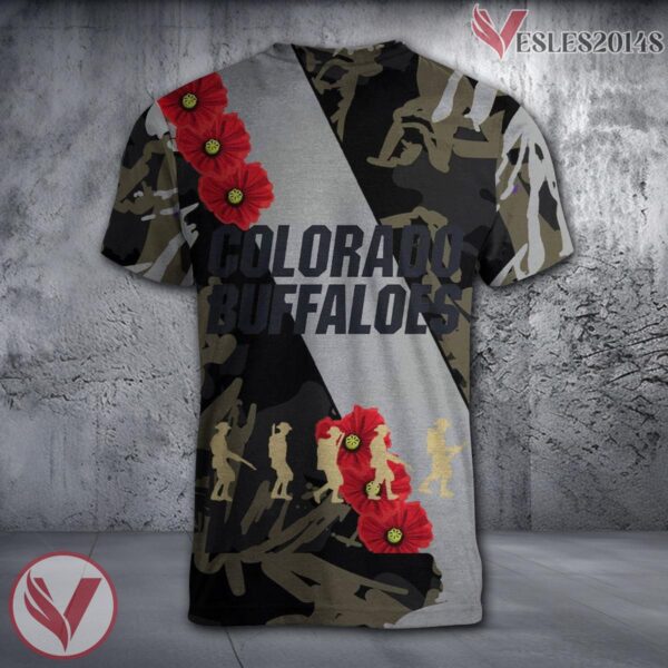 Colorado Buffaloes NCAA With Red Poppy Flower 3D Shirt, Unique Gift For Fans - Vesles2014S 1