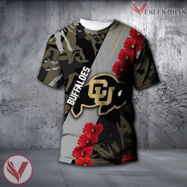 Colorado Buffaloes NCAA With Red Poppy Flower 3D Shirt, Unique Gift For Fans - Vesles2014S