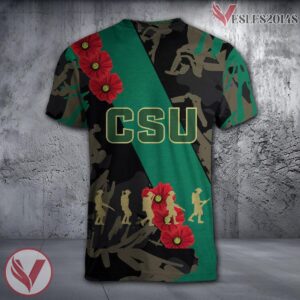 Colorado State Rams NCAA With Red Poppy Flower 3D Shirt, Unique Gift For Fans - Vesles2014S 1
