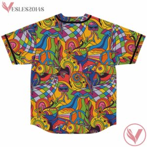 Colorful Trippy Fungi Baseball Jersey - Vesles2014s 1