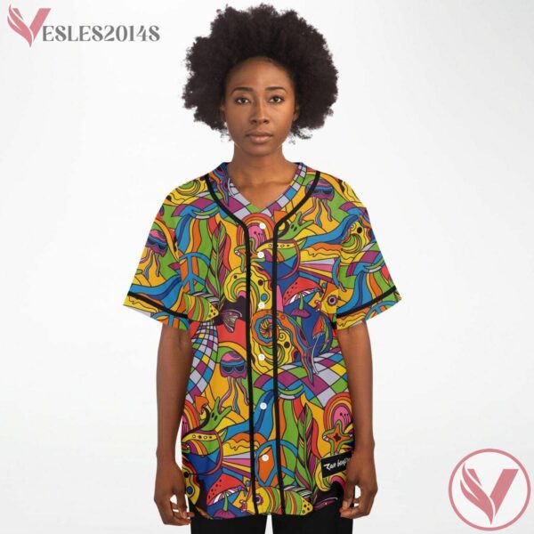 Colorful Trippy Fungi Baseball Jersey - Vesles2014s 2