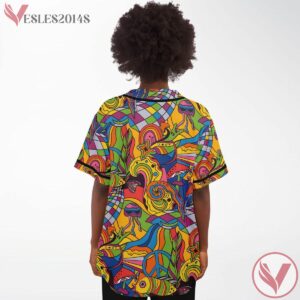 Colorful Trippy Fungi Baseball Jersey - Vesles2014s 3