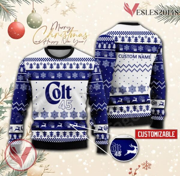 Colt 45 Logo Personalized Ugly Christmas Sweater, Unique Gift For Fans - Vesles2014s