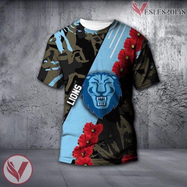 Columbia Lions NCAA With Red Poppy Flower 3D Shirt, Unique Gift For Fans - Vesles2014S