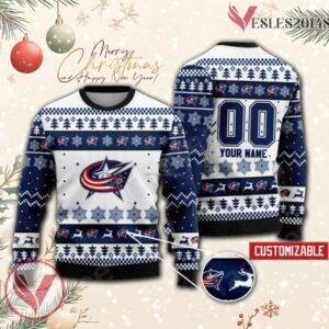 Columbus Blue Jackets Hockey Custom Ugly Christmas Sweater, Unique Gift For Fans - Vesles2014s