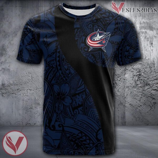 Columbus Blue Jackets Polynesian Pattern Shirt, Unique Gifts For NHL Fans - Vesles2014s