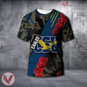 Coppin State Eagles NCAA With Red Poppy Flower 3D Shirt, Unique Gift For Fans - Vesles2014S