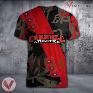 Cornell Big Red NCAA With Red Poppy Flower 3D Shirt, Unique Gift For Fans - Vesles2014S 1