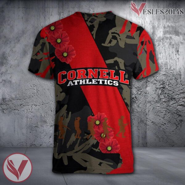 Cornell Big Red NCAA With Red Poppy Flower 3D Shirt, Unique Gift For Fans - Vesles2014S 1