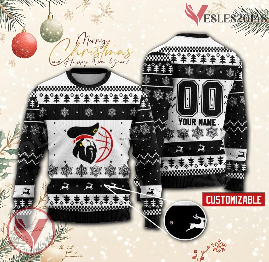 Corsarios Cartagena Basketball Custom Ugly Christmas Sweater, Unique Gift For Fans - Vesles2014s