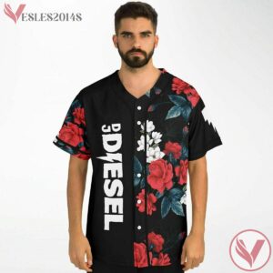 DJ Diesel Flowery Split Black Paola Custom Baseball Jersey - Vesles2014s 3