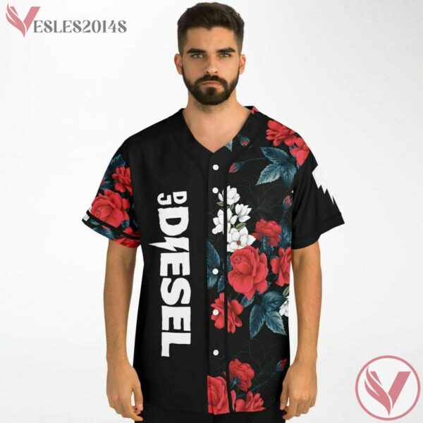 DJ Diesel Flowery Split Black Paola Custom Baseball Jersey - Vesles2014s 3