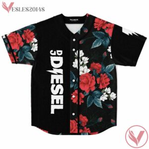 DJ Diesel Flowery Split Black Paola Custom Baseball Jersey - Vesles2014s