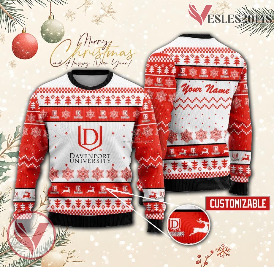 Davenport University - Detroit Custom Ugly Christmas Sweater, Unique Gift For Fans - Vesles2014s