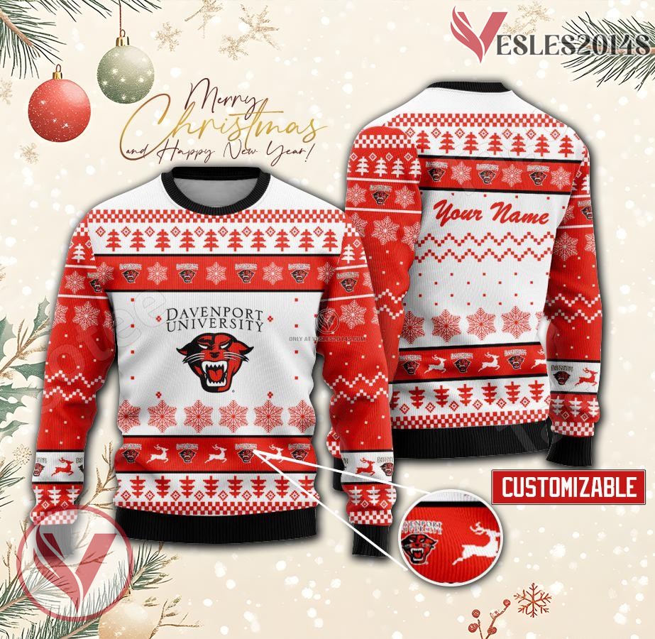 Davenport University-Flint Location Custom Ugly Christmas Sweater, Unique Gift For Fans - Vesles2014s
