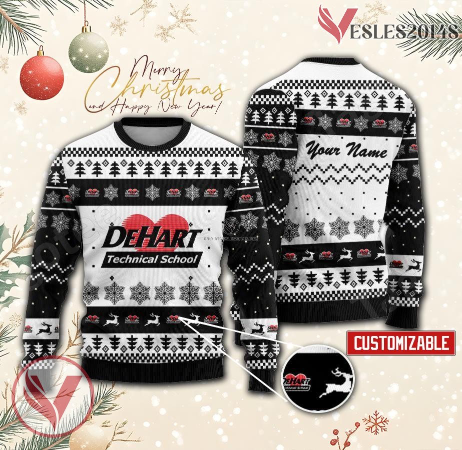 DeHart Technical School Personalized Ugly Christmas Sweater, Unique Gift For Fans - Vesles2014s