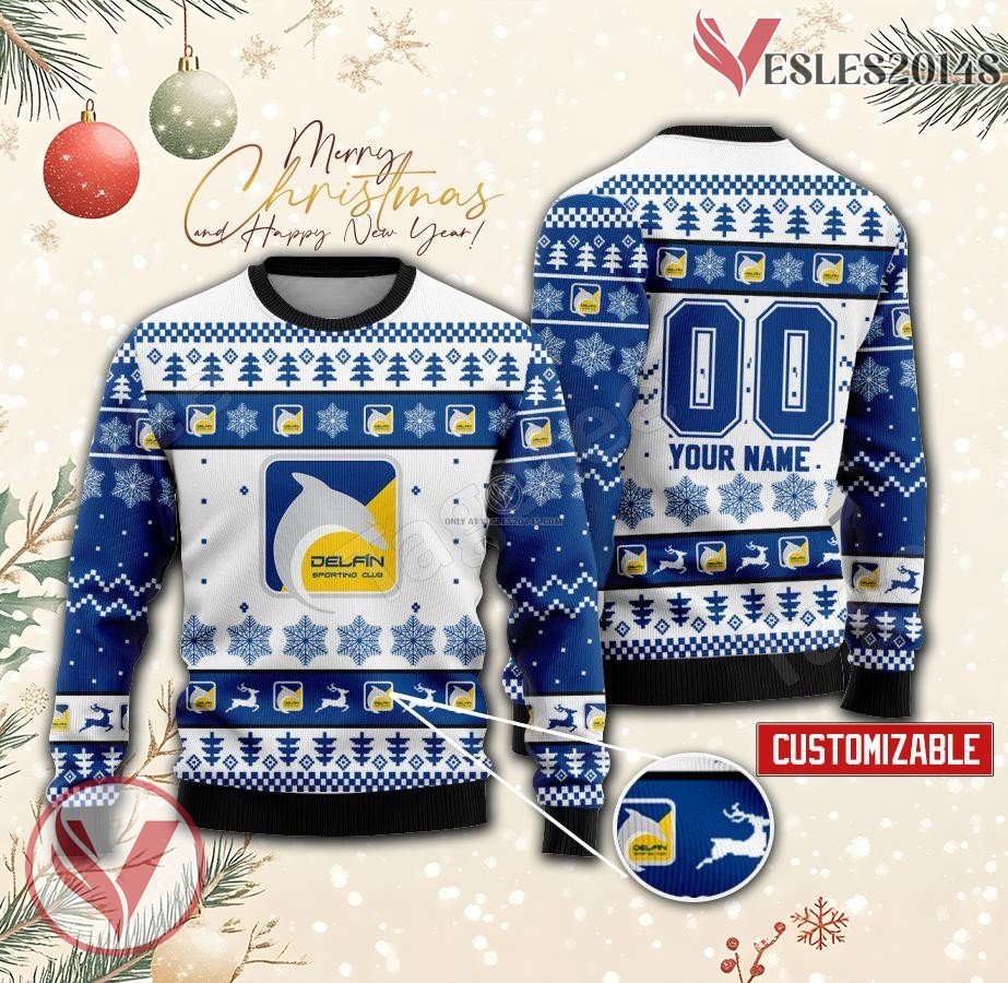 Delfín SC Custom Ugly Christmas Sweater, Unique Gift For Fans - Vesles2014s