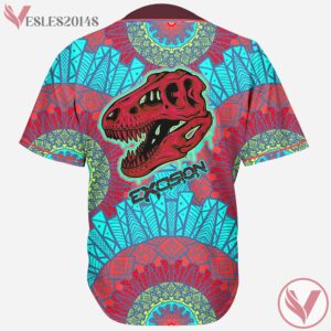 Dinosaur Excision Jersey With Geometric Mandala Seamless Pattern, EDM Rave Outfits For Fans - Vesles2014s 1