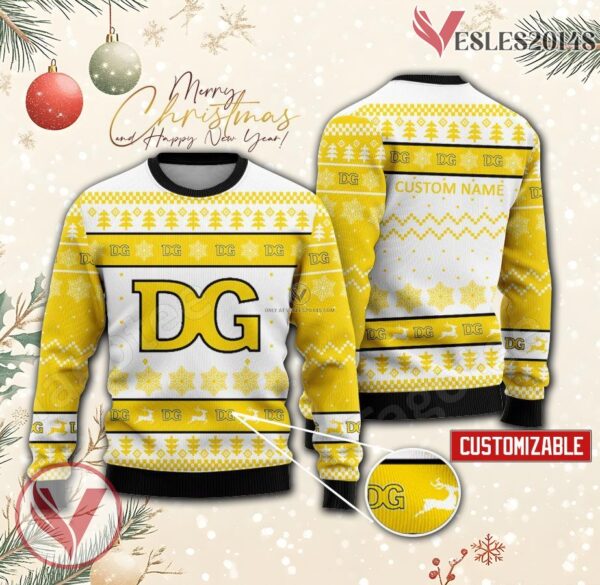 Dollar General Logo Personalized Ugly Christmas Sweater, Unique Gift For Fans - Vesles2014s
