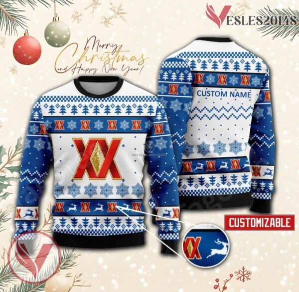 Dos Equis Logo Personalized Ugly Christmas Sweater, Unique Gift For Fans - Vesles2014s