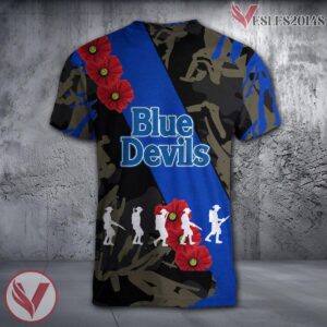 Duke Blue Devils NCAA With Red Poppy Flower 3D Shirt, Unique Gift For Fans - Vesles2014S 1