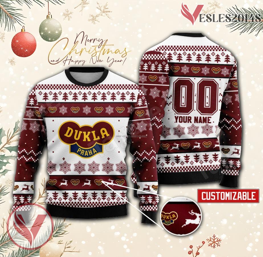 Dukla Praha Custom Ugly Christmas Sweater, Unique Gift For Fans - Vesles2014s