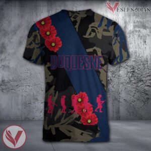 Duquesne Dukes NCAA With Red Poppy Flower 3D Shirt, Unique Gift For Fans - Vesles2014S 1