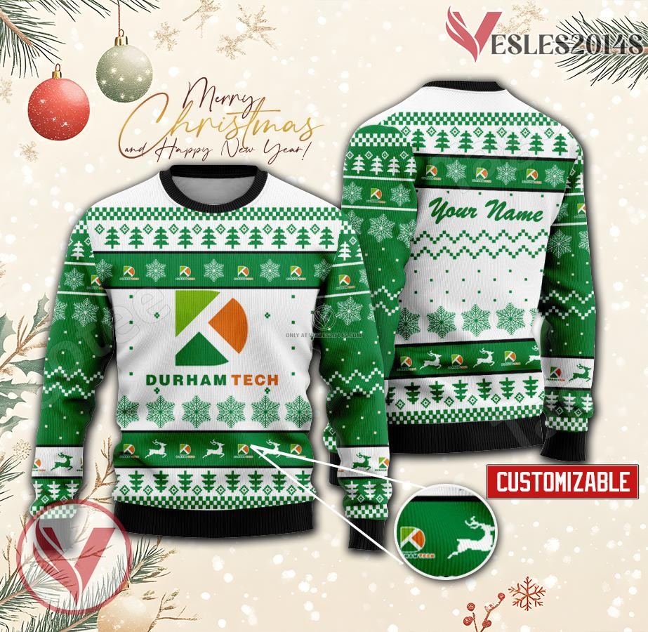 Durham Technical Community College Custom Ugly Christmas Sweater, Unique Gift For Fans - Vesles2014s