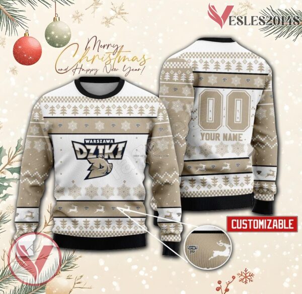 Dziki Warszawa Basketball Custom Ugly Christmas Sweater, Unique Gift For Fans - Vesles2014s