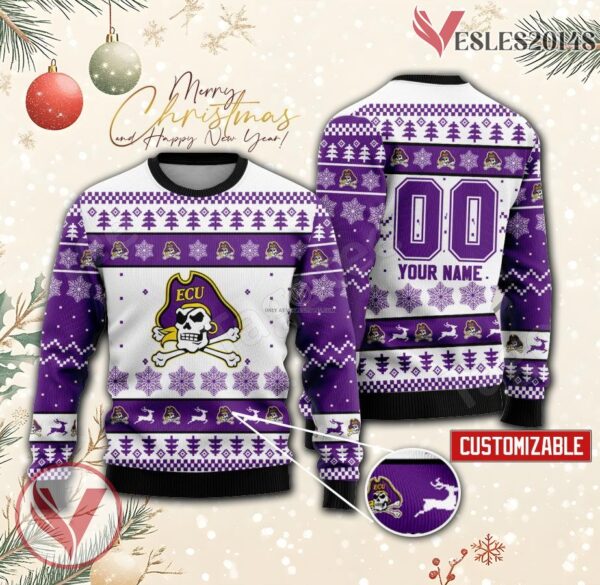 East Carolina College Rugby Custom Ugly Christmas Sweater, Unique Gift For Fans - Vesles2014s