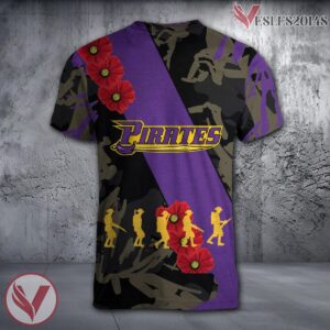 East Carolina Pirates NCAA With Red Poppy Flower 3D Shirt, Unique Gift For Fans - Vesles2014S 1